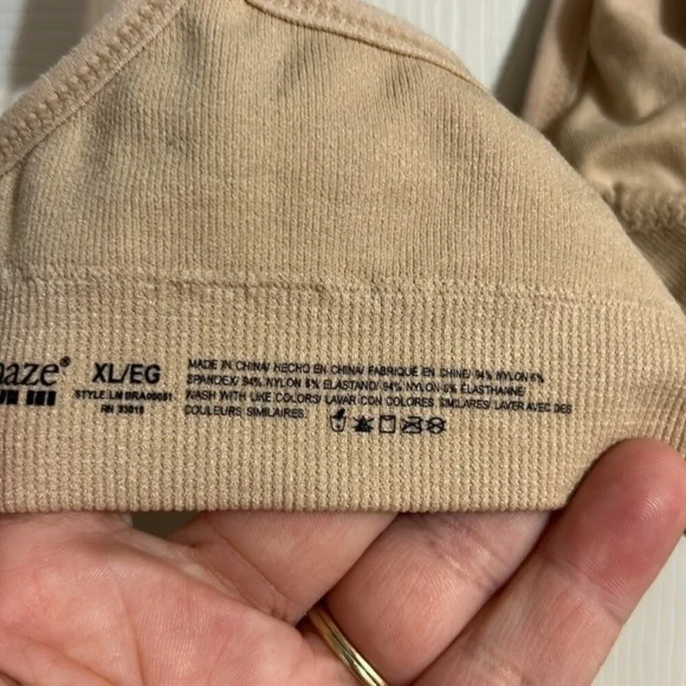LAMAZE Size X-Large Tan Nude Full Coverage Nursing Maternity Bra Adjustable